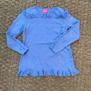 Lilly Pulitzer Blue Ruffled Sweater
